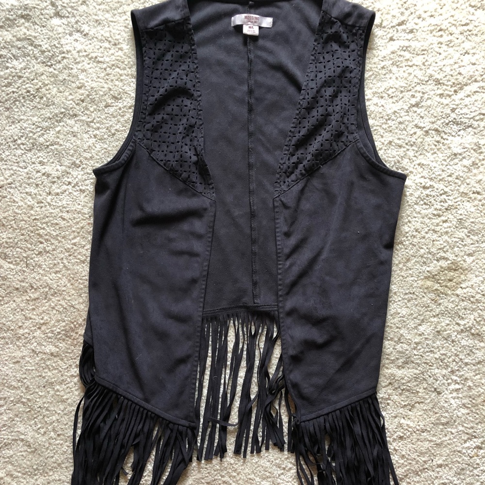 Black Fringe Vest